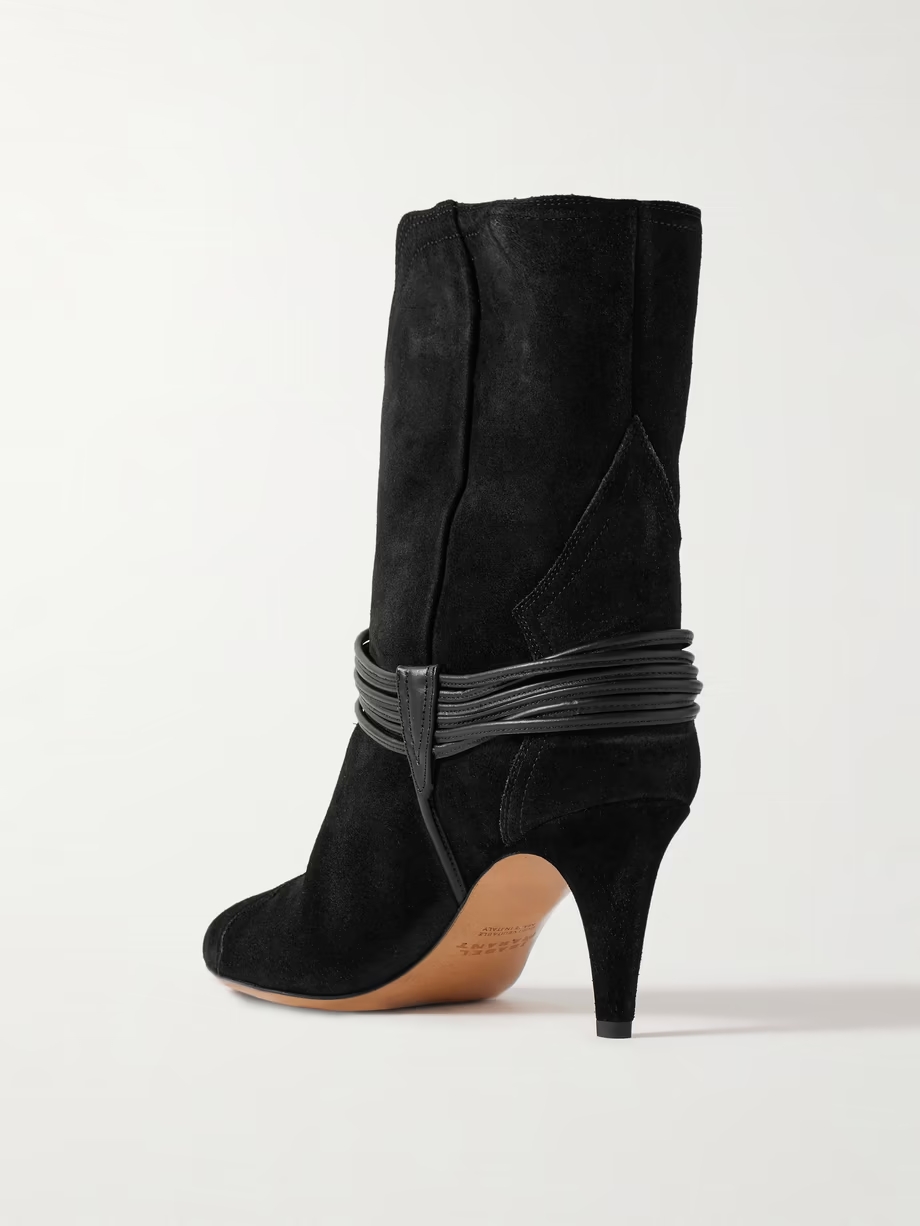 Dytho embellished leather-trimmed suede ankle boots Dytho embellished leather-trimmed suede ankle boots