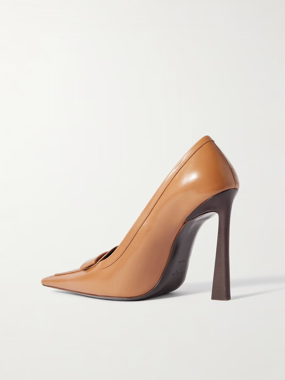 Glossed-leather point-toe pumps Glossed-leather point-toe pumps