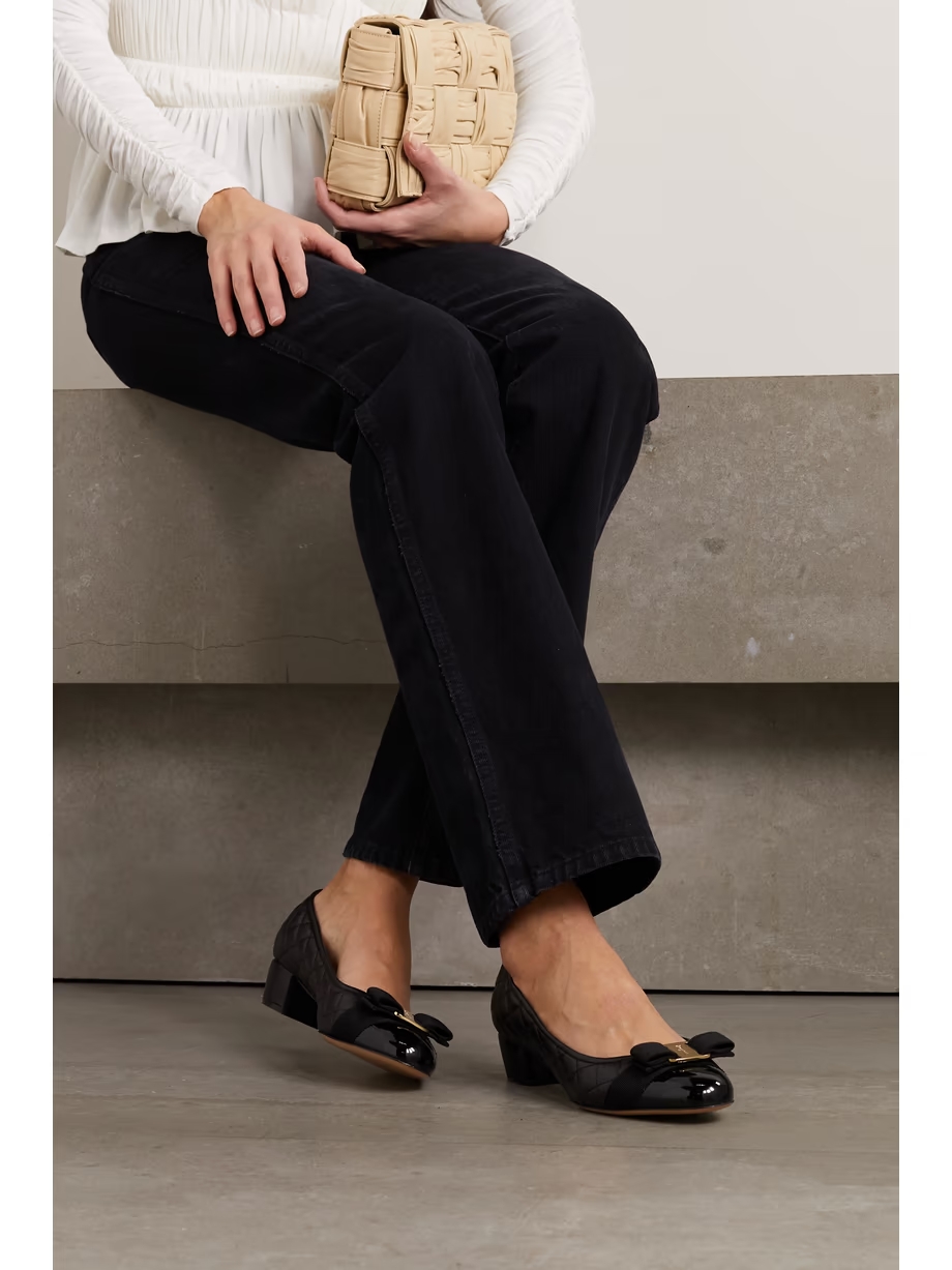 Vara Q bow-embellished quilted patent-leather pumps Vara Q bow-embellished quilted patent-leather pumps