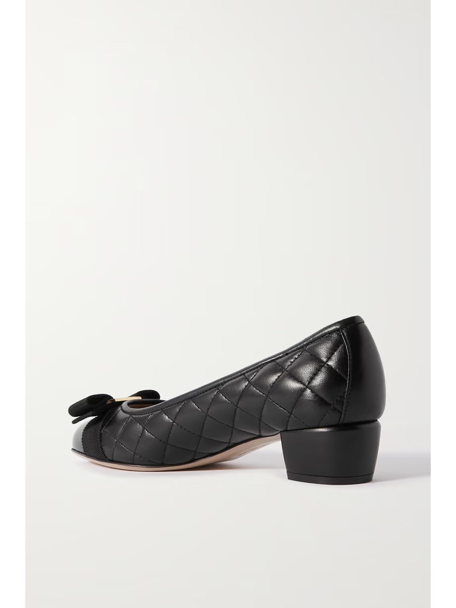 Vara Q bow-embellished quilted patent-leather pumps Vara Q bow-embellished quilted patent-leather pumps