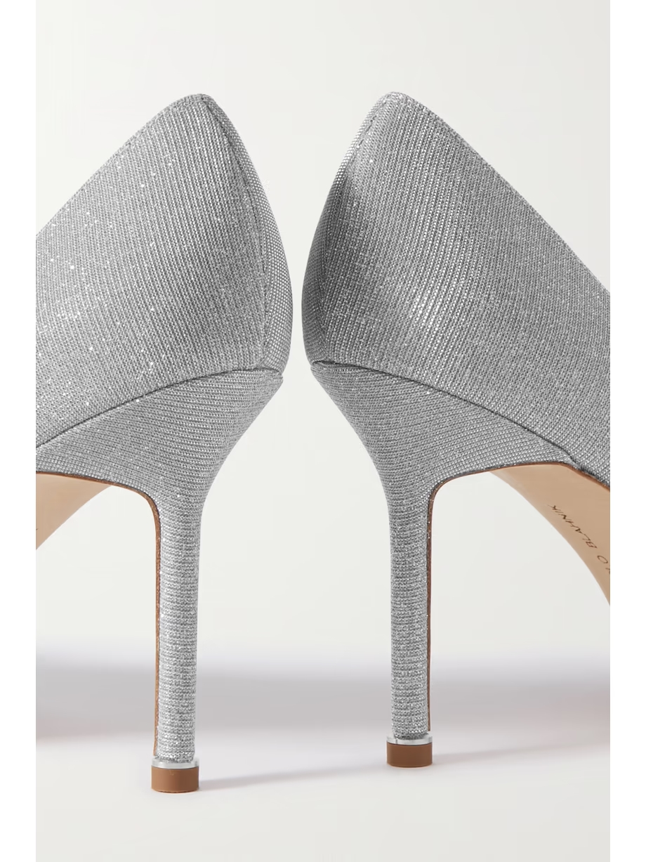 Hangisi 90 embellished glittered satin pumps Hangisi 90 embellished glittered satin pumps