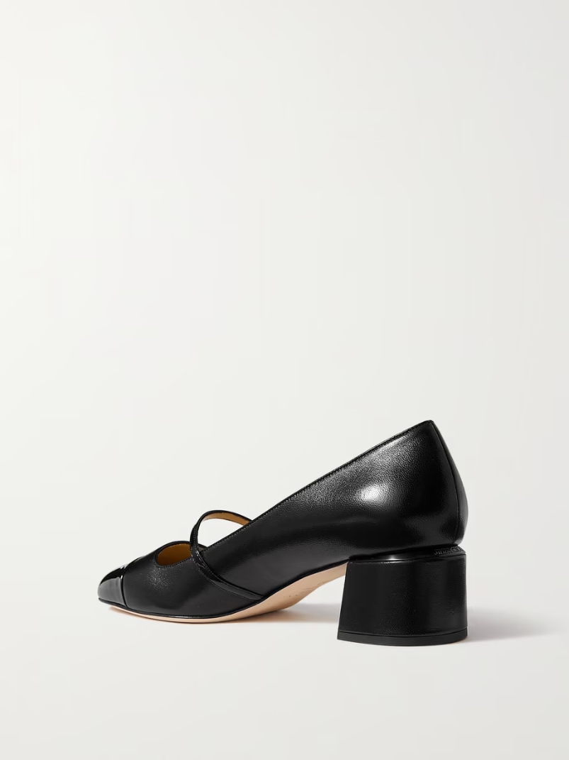 Elisa 45 embellished patent-trimmed leather Mary Jane pumps Elisa 45 embellished patent-trimmed leather Mary Jane pumps