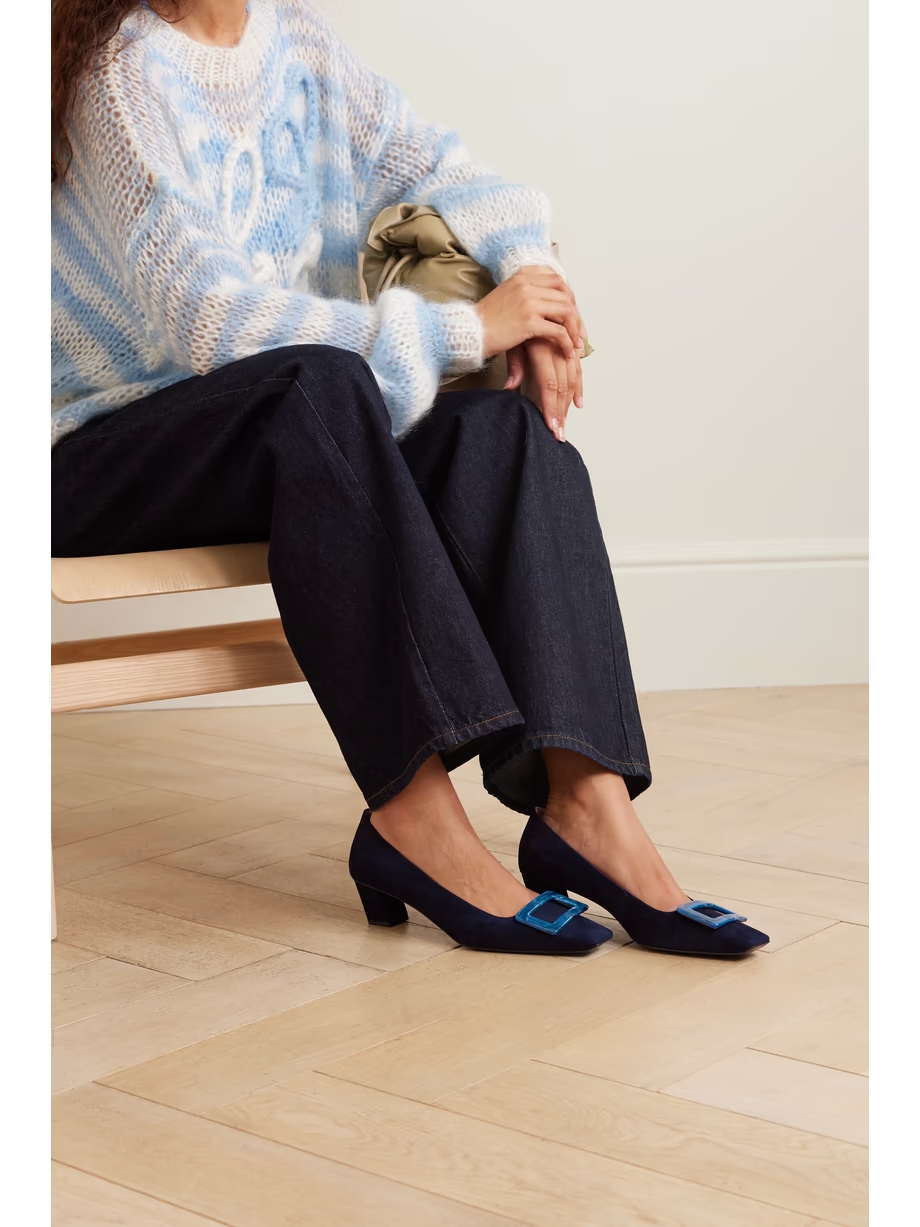 Belle Vivier embellished suede pumps Belle Vivier embellished suede pumps