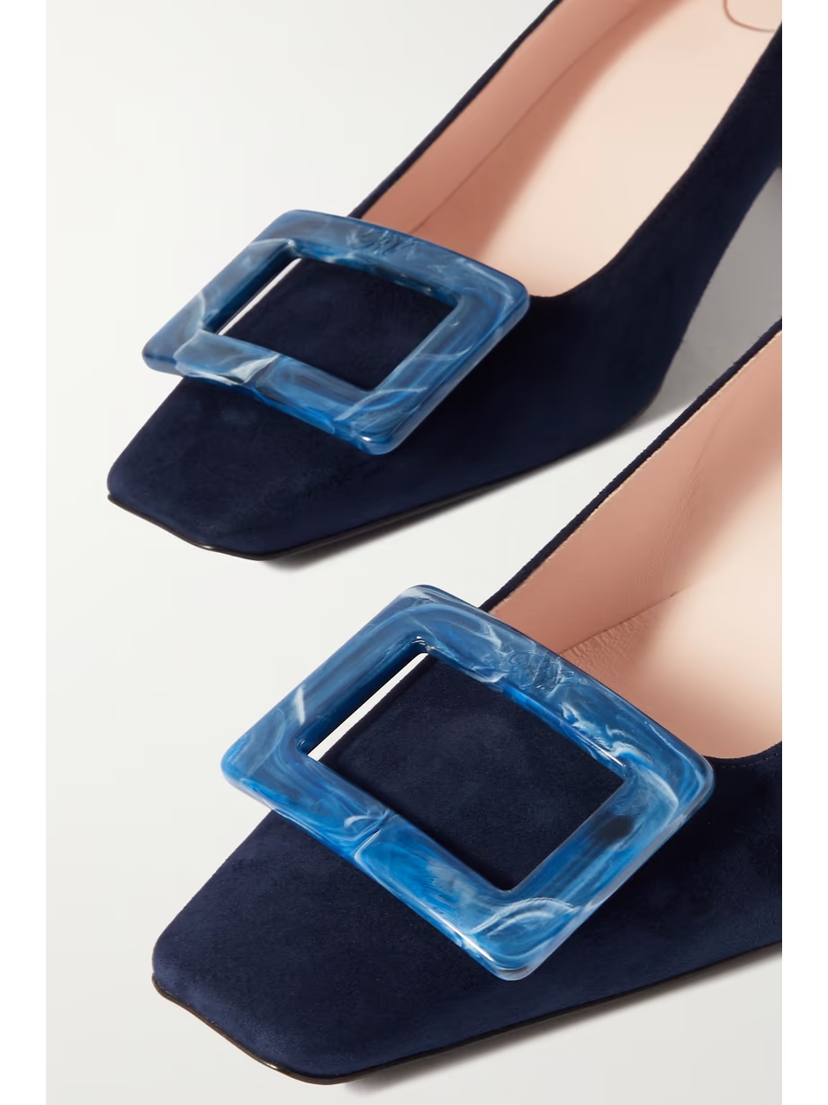 Belle Vivier embellished suede pumps Belle Vivier embellished suede pumps