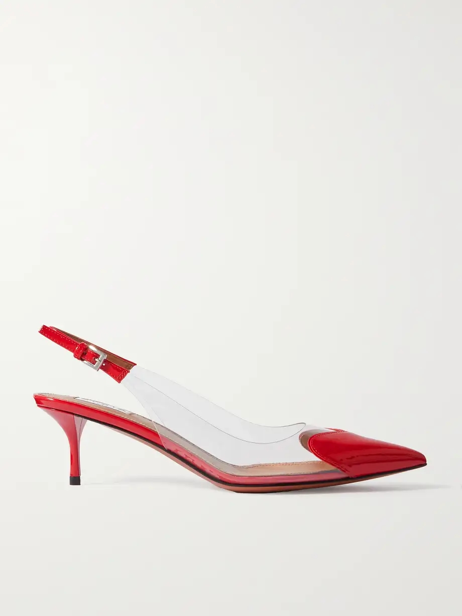 Cœur 55 PU and patent-leather slingback pumps Cœur 55 PU and patent-leather slingback pumps