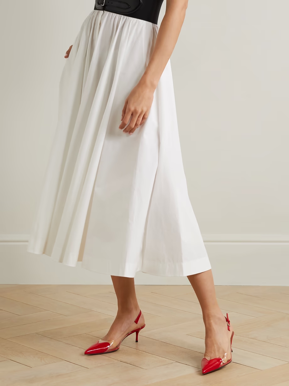 Cœur 55 PU and patent-leather slingback pumps Cœur 55 PU and patent-leather slingback pumps