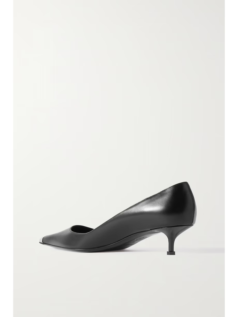 Punk embellished leather pumps Punk embellished leather pumps