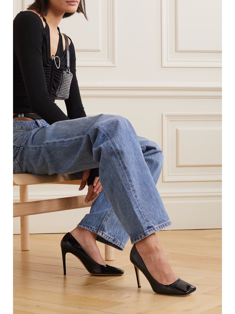 100 glossed-leather pumps 100 glossed-leather pumps