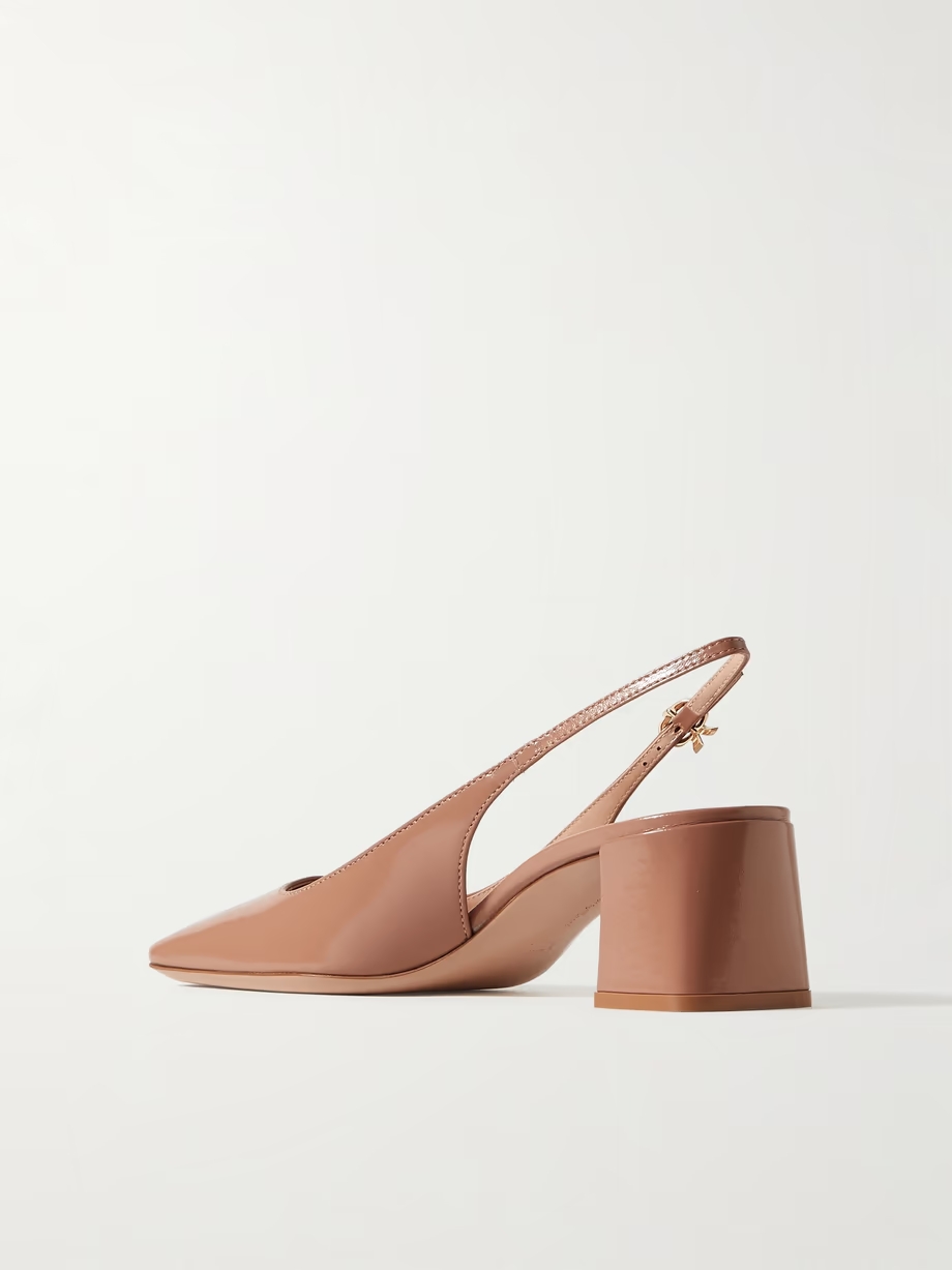 Nuit 55 glossed-leather slingback pumps Nuit 55 glossed-leather slingback pumps