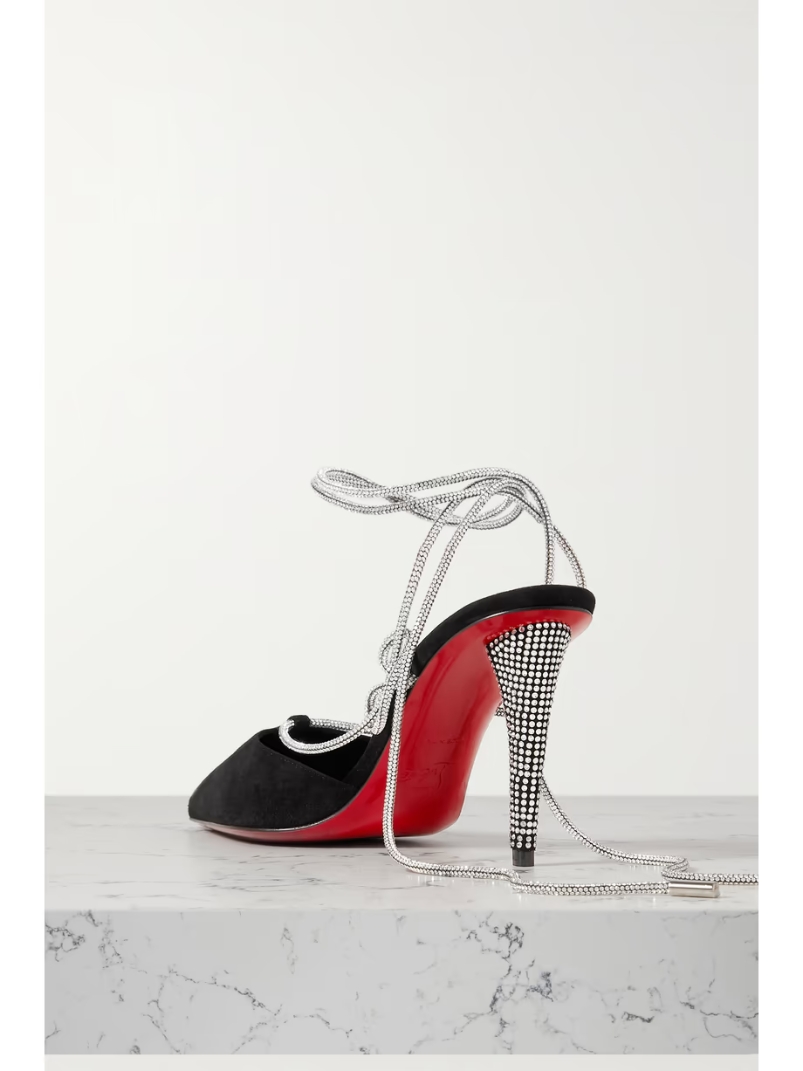 Astrid 85 crystal-embellished suede pumps Astrid 85 crystal-embellished suede pumps