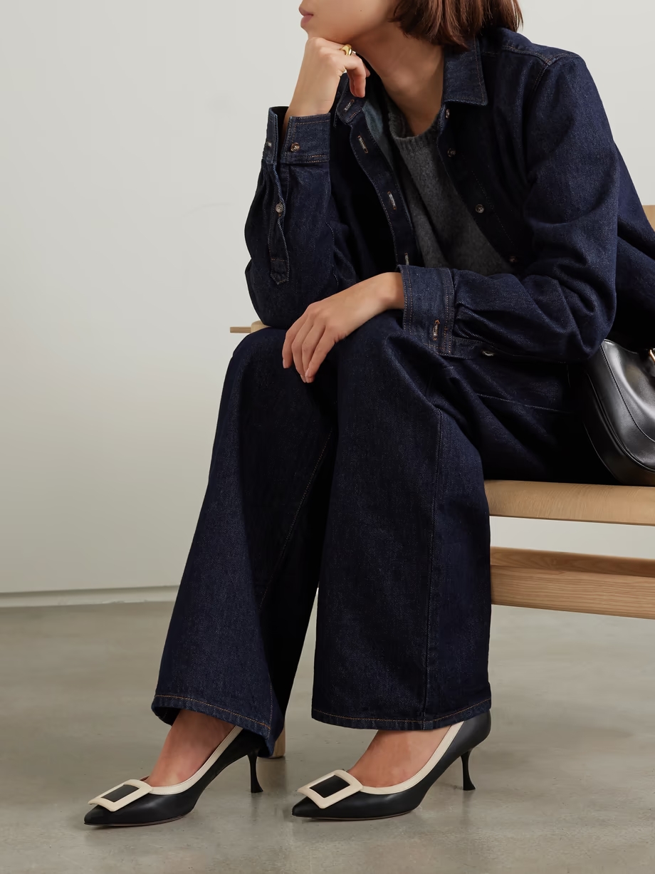 Viv\' In The City buckled two-tone leather pumps Viv\' In The City buckled two-tone leather pumps