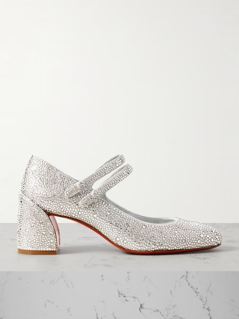 Miss Jane Strass 55 crystal-embellished suede pumps Miss Jane Strass 55 crystal-embellished suede pumps