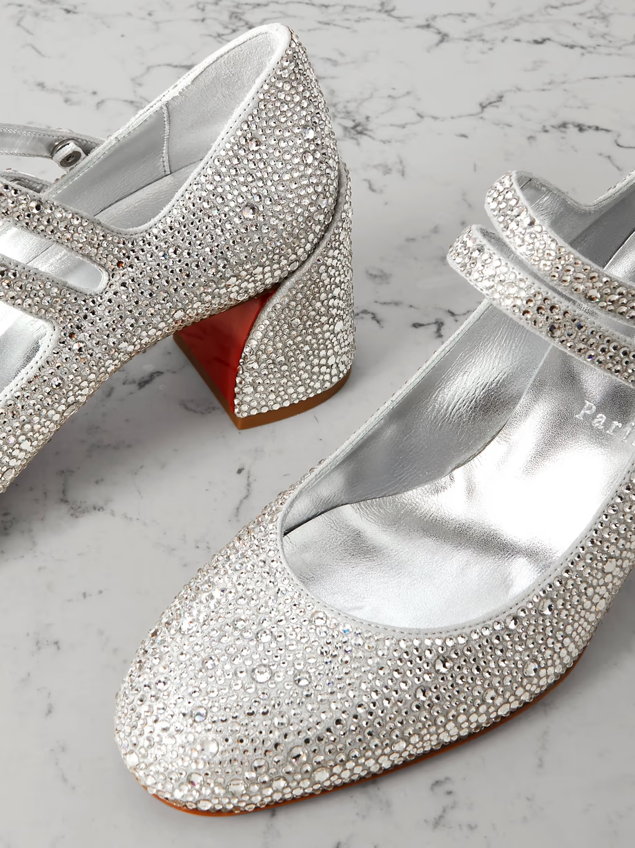 Miss Jane Strass 55 crystal-embellished suede pumps Miss Jane Strass 55 crystal-embellished suede pumps