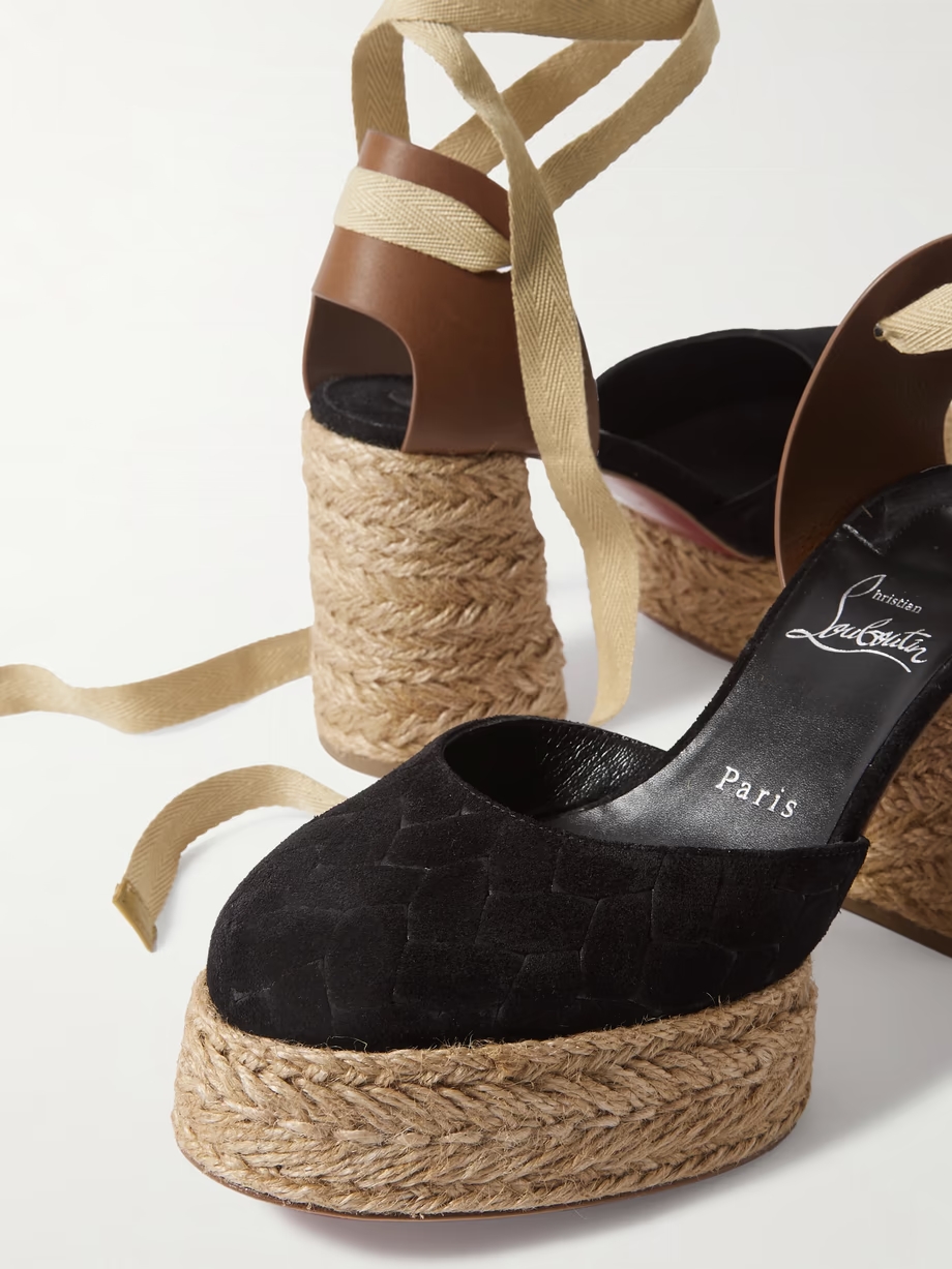 Brigissima 70 leather and suede platform espadrilles