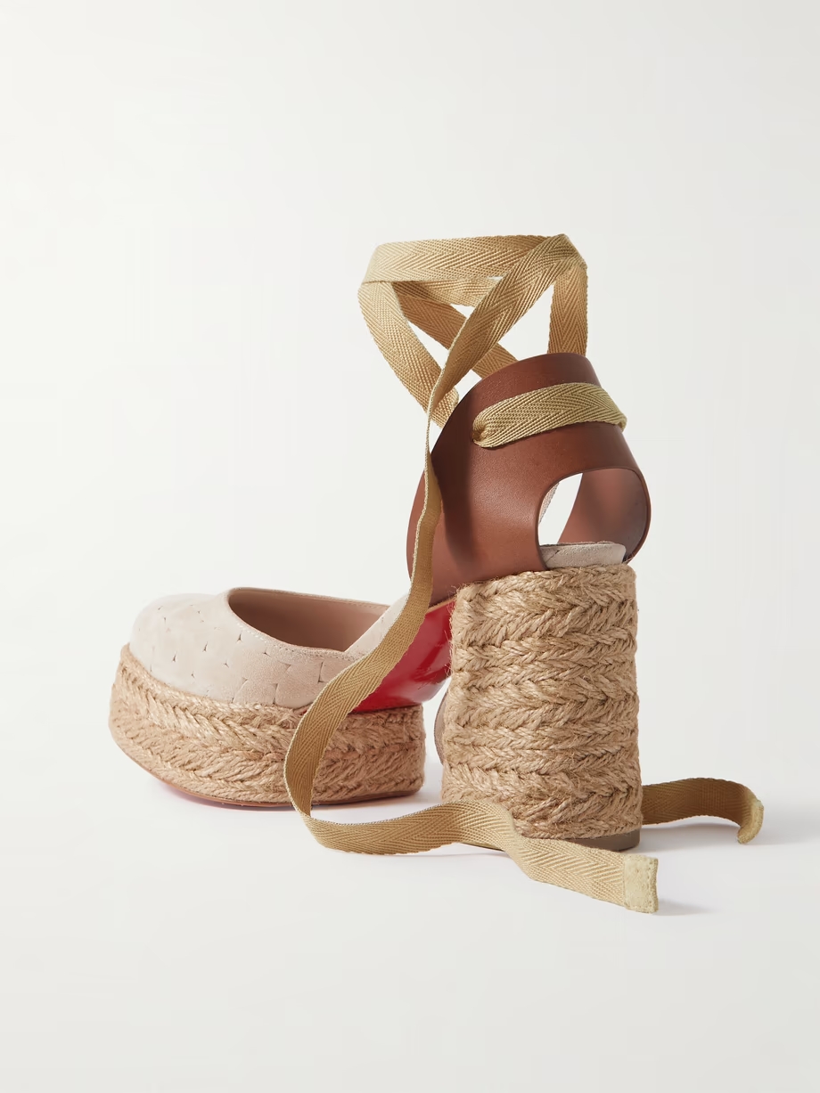 Brigissima 70 suede and leather platform espadrilles Brigissima 70 suede and leather platform espadrilles