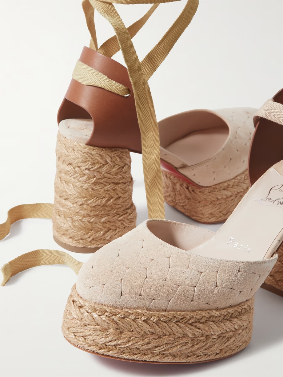 Brigissima 70 suede and leather platform espadrilles Brigissima 70 suede and leather platform espadrilles