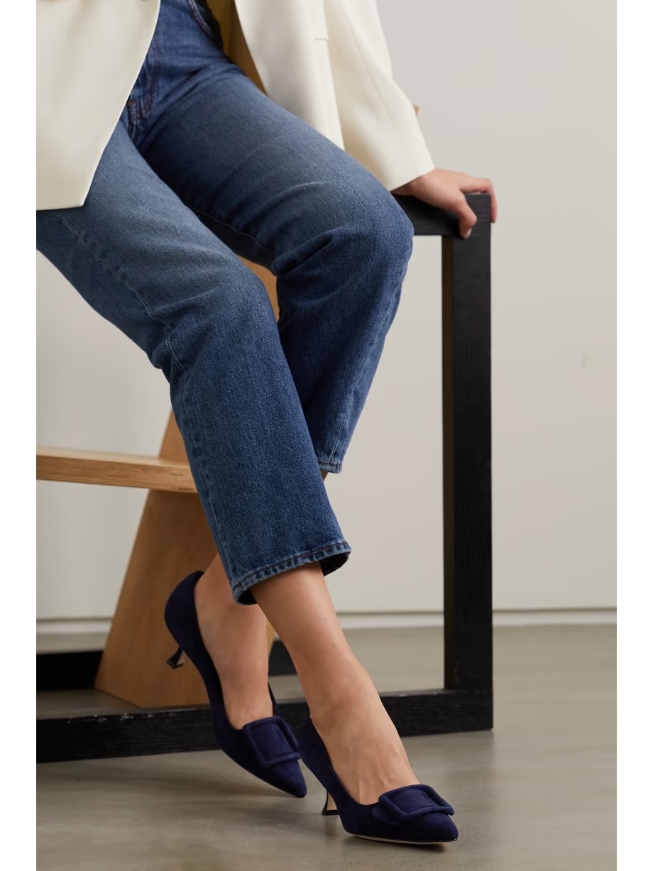 Maysale 50 buckled suede pumps Maysale 50 buckled suede pumps