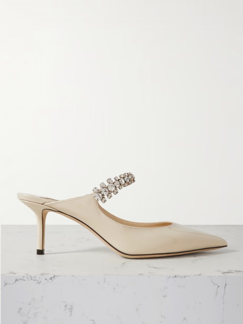 Bing 65 crystal-embellished patent-leather mules Bing 65 crystal-embellished patent-leather mules