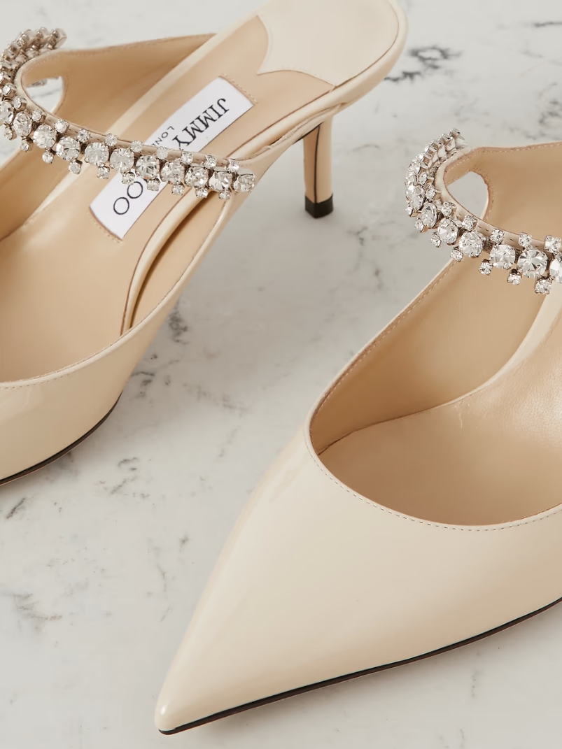 Bing 65 crystal-embellished patent-leather mules Bing 65 crystal-embellished patent-leather mules