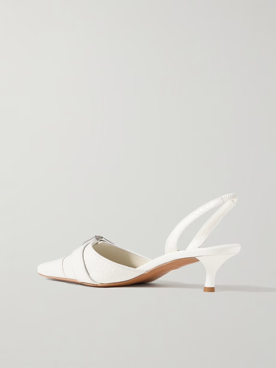 Voyou textured-leather slingback pumps Voyou textured-leather slingback pumps