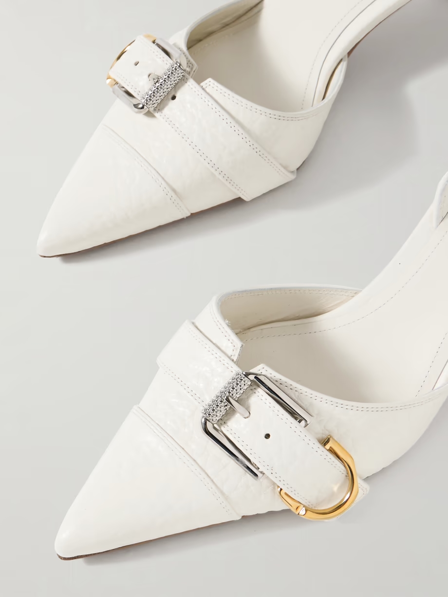 Voyou textured-leather slingback pumps Voyou textured-leather slingback pumps