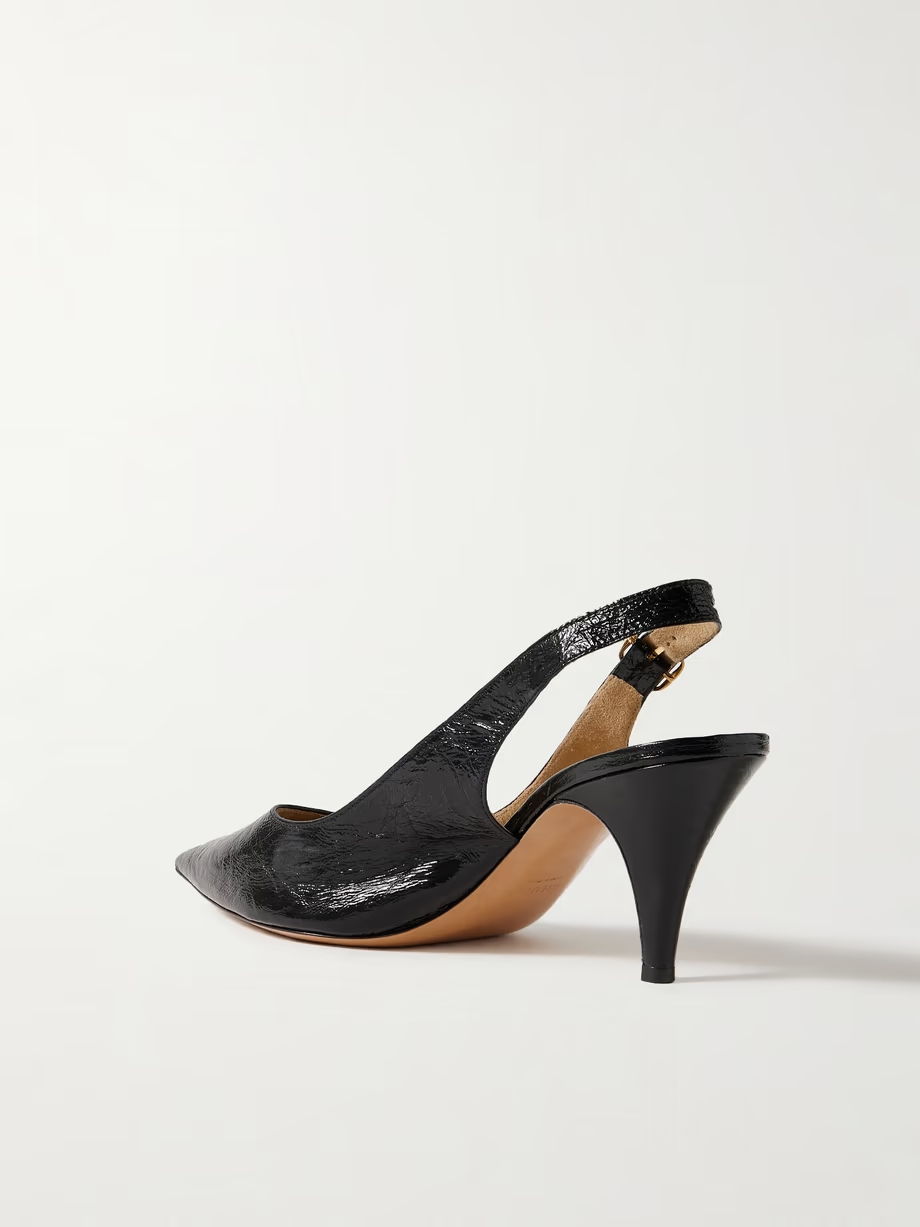 River crinkled-leather slingback pumps River crinkled-leather slingback pumps