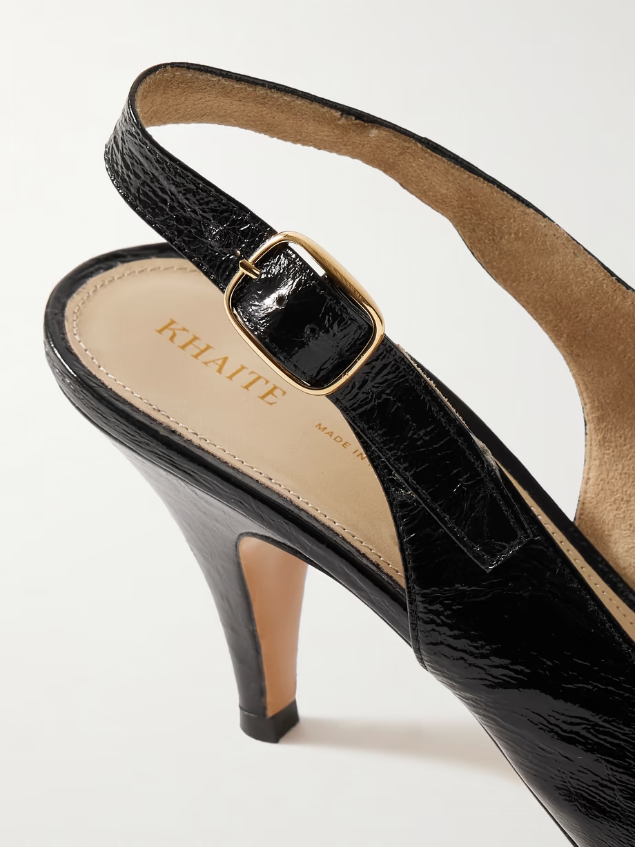 River crinkled-leather slingback pumps River crinkled-leather slingback pumps