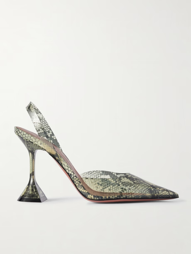 Holli snake-effect PVC slingback pumps Holli snake-effect PVC slingback pumps