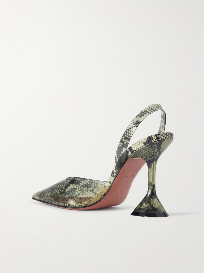 Holli snake-effect PVC slingback pumps Holli snake-effect PVC slingback pumps