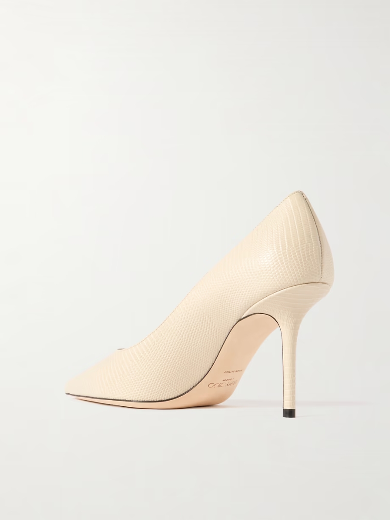Love 85 lizard-effect leather point-toe pumps Love 85 lizard-effect leather point-toe pumps