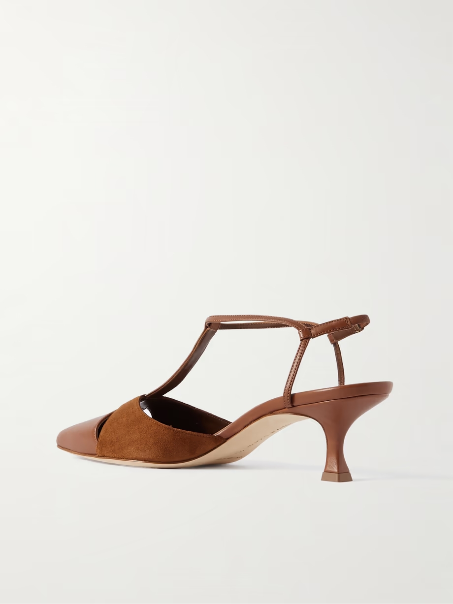 Turgimod 50 cutout leather and suede slingback pumps Turgimod 50 cutout leather and suede slingback pumps