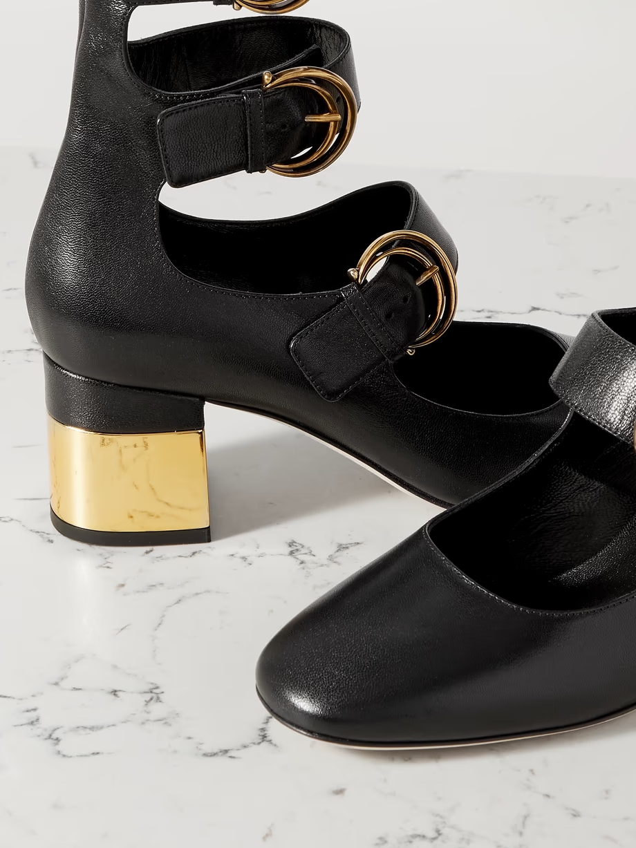 Alizè buckle-embellished leather pumps Alizè buckle-embellished leather pumps