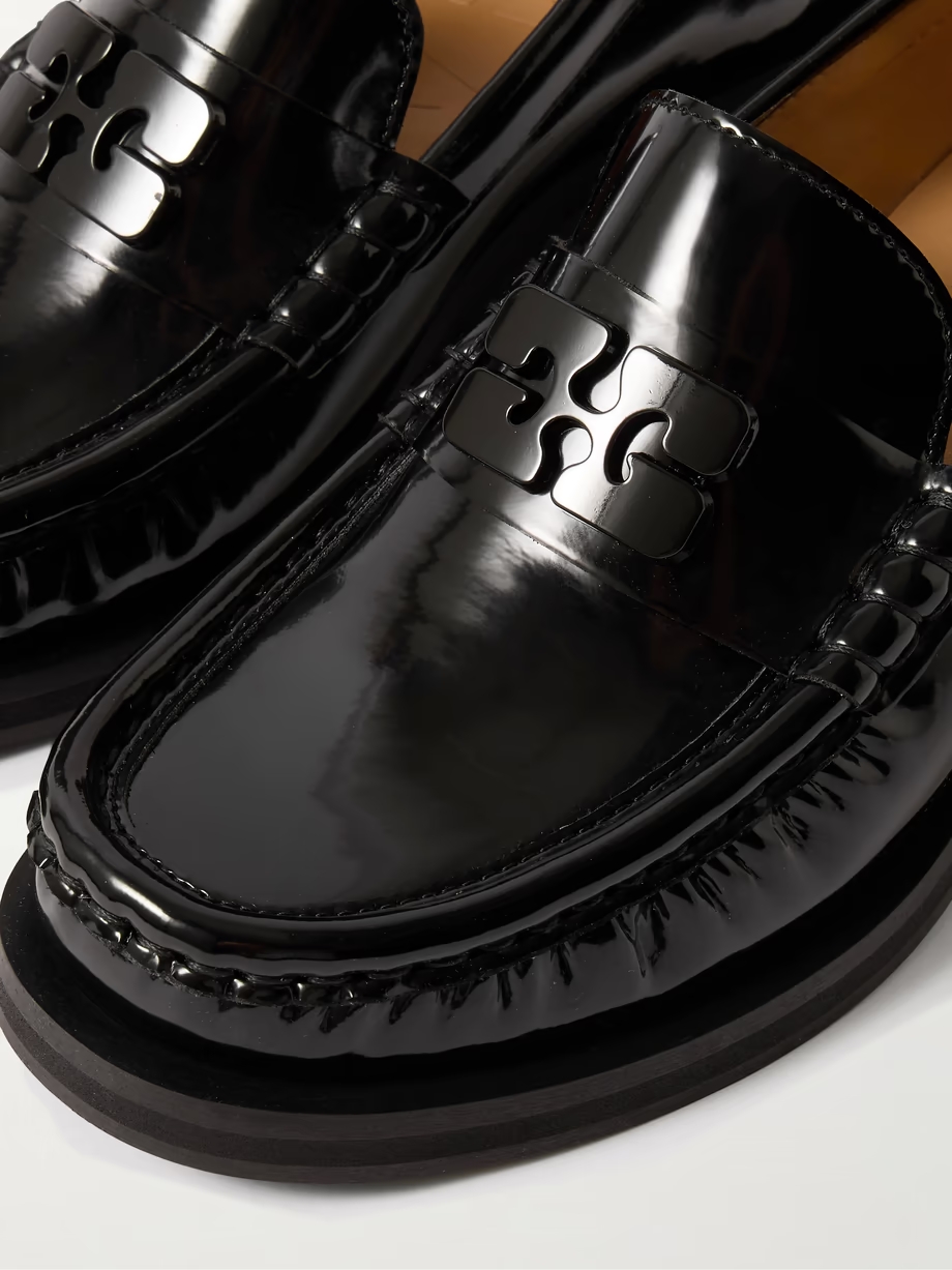 Butterfly recycled patent-leather loafers Butterfly recycled patent-leather loafers