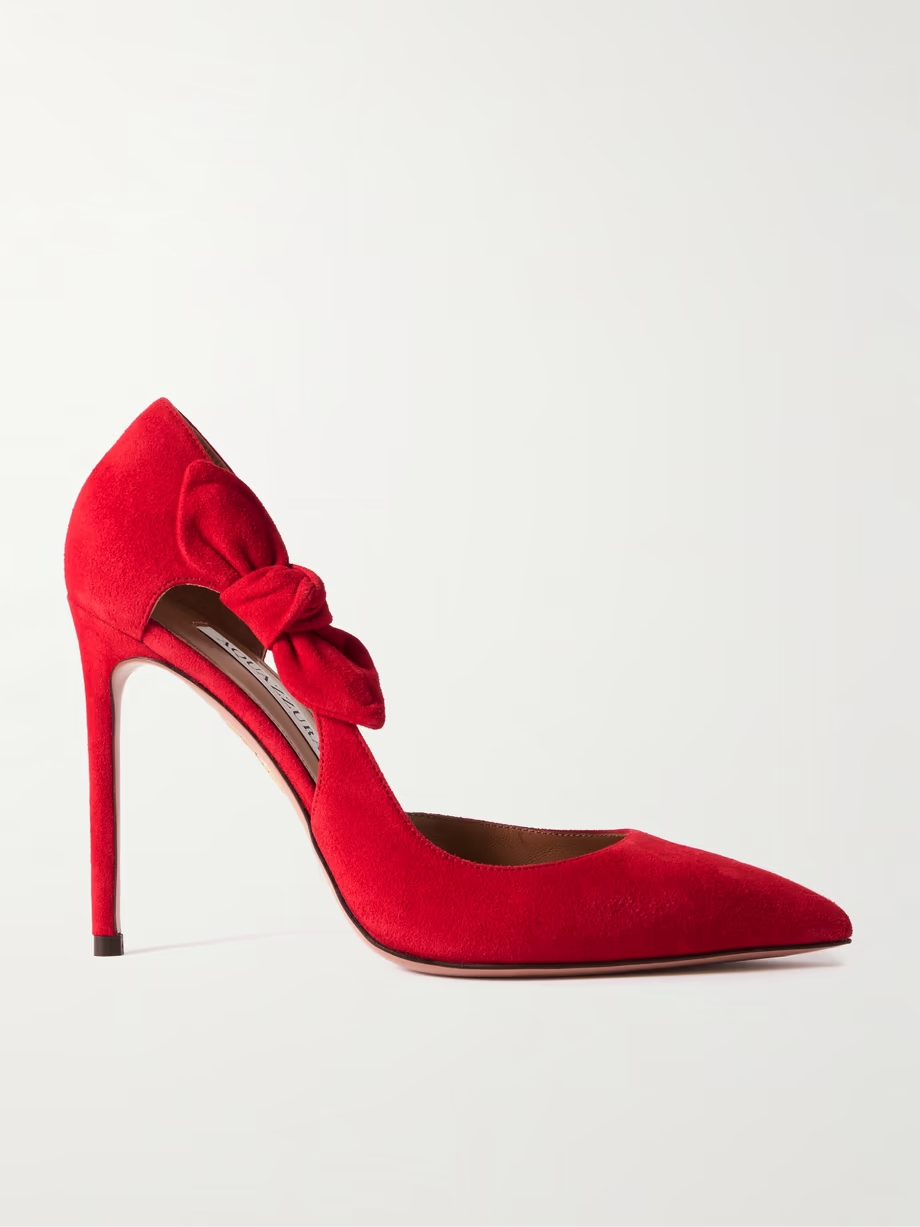 Very Bow Tie 105 suede point-toe pumps Very Bow Tie 105 suede point-toe pumps