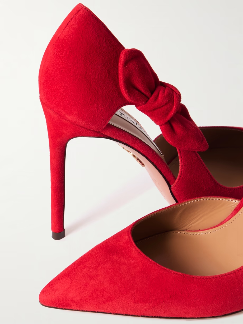 Very Bow Tie 105 suede point-toe pumps Very Bow Tie 105 suede point-toe pumps