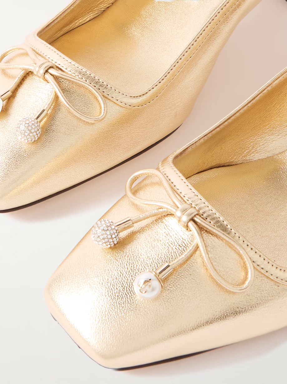 Elme 45 embellished metallic leather pumps Elme 45 embellished metallic leather pumps