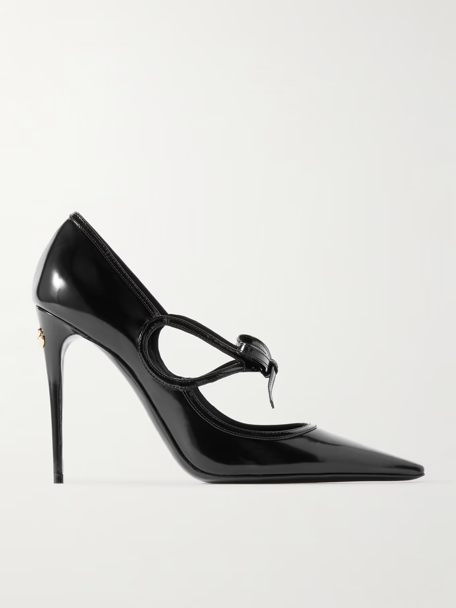 Mun bow-embellished patent-leather pumps Mun bow-embellished patent-leather pumps
