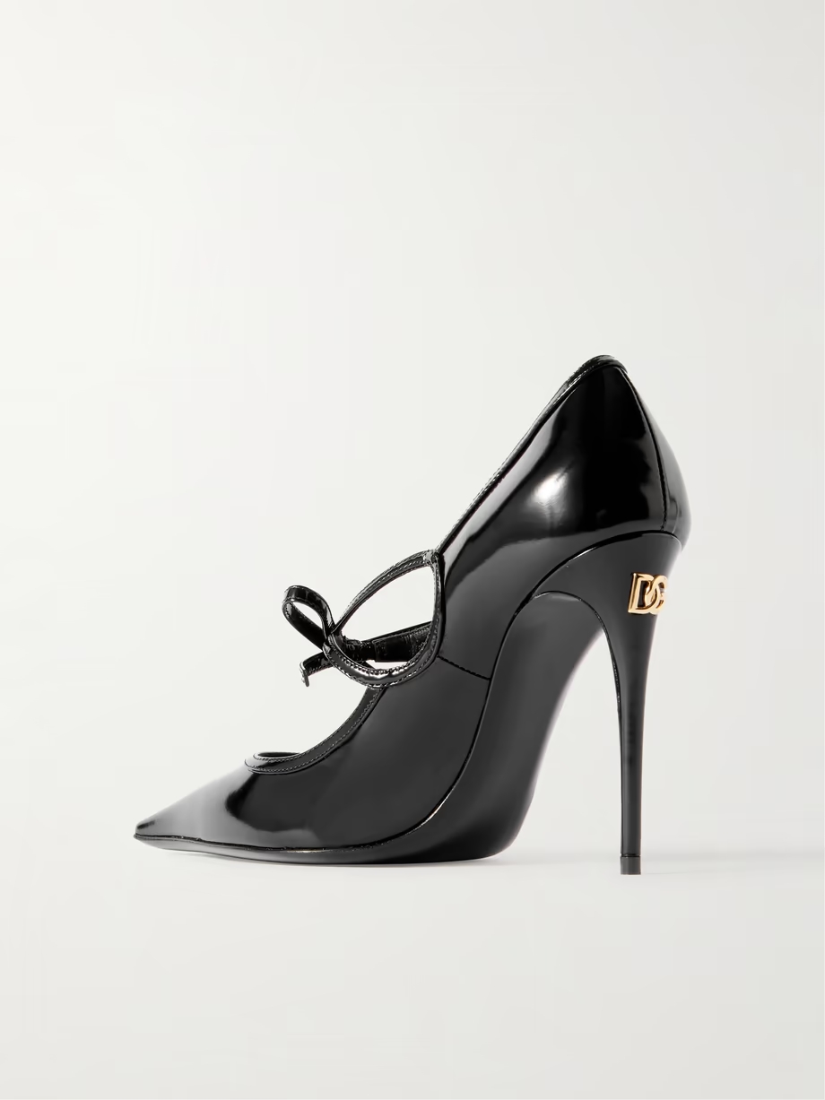 Mun bow-embellished patent-leather pumps Mun bow-embellished patent-leather pumps