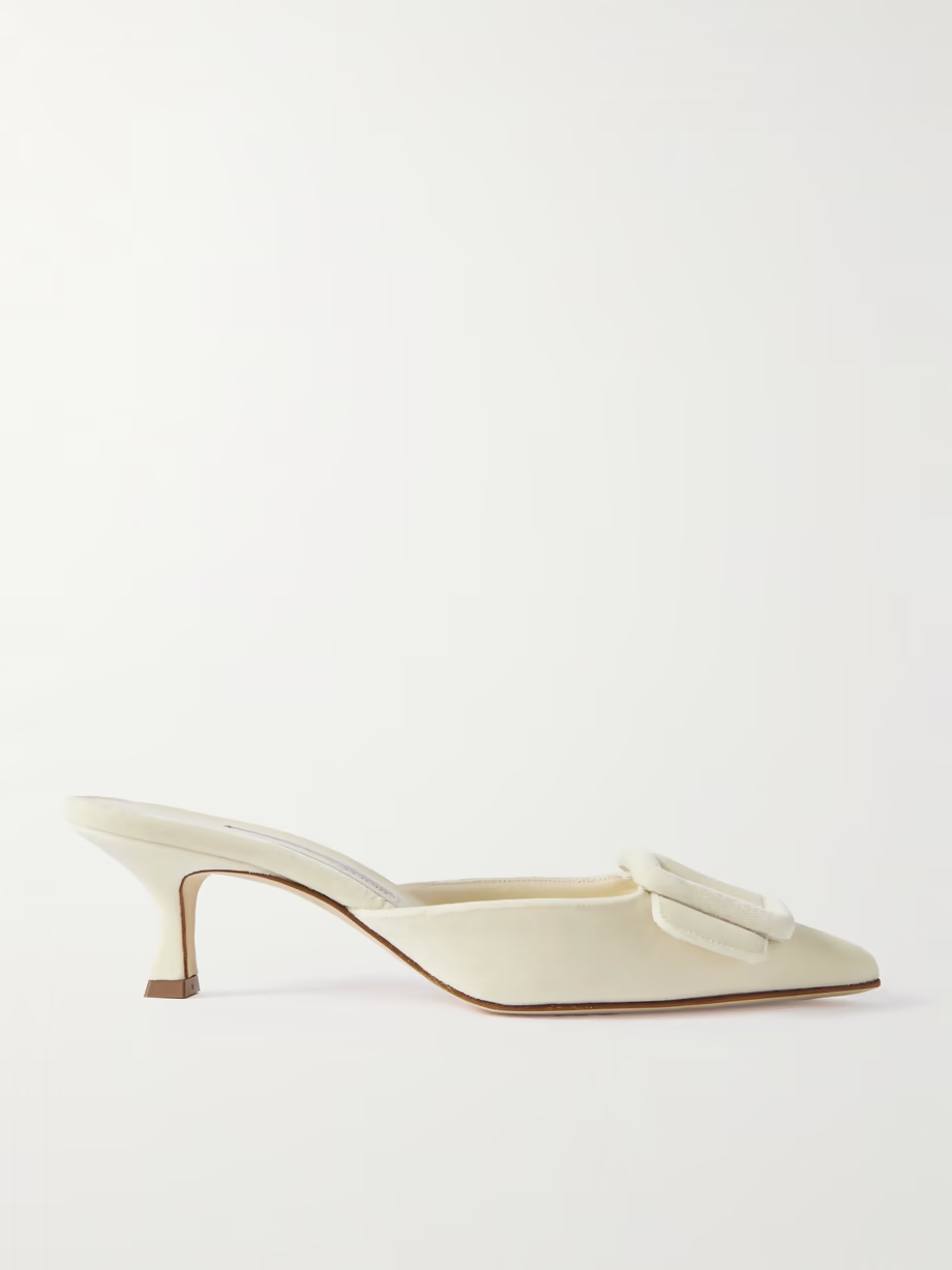 Maysale 50 buckled velvet mules Maysale 50 buckled velvet mules