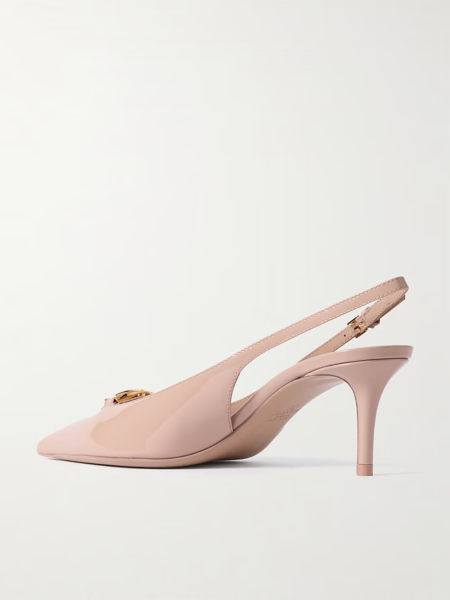 VLOGO Bold 60 embellished patent-leather slingback pumps VLOGO Bold 60 embellished patent-leather slingback pumps