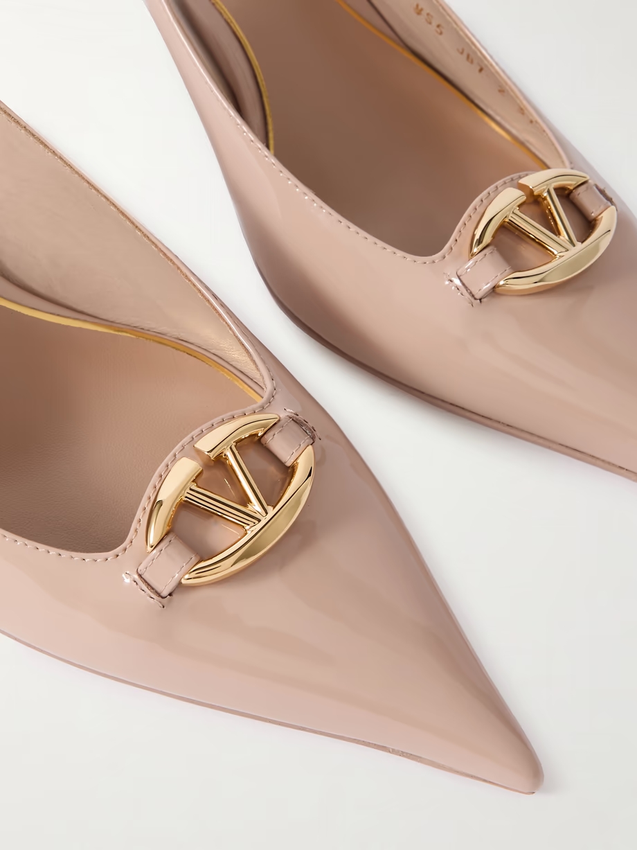 VLOGO Bold 60 embellished patent-leather slingback pumps VLOGO Bold 60 embellished patent-leather slingback pumps