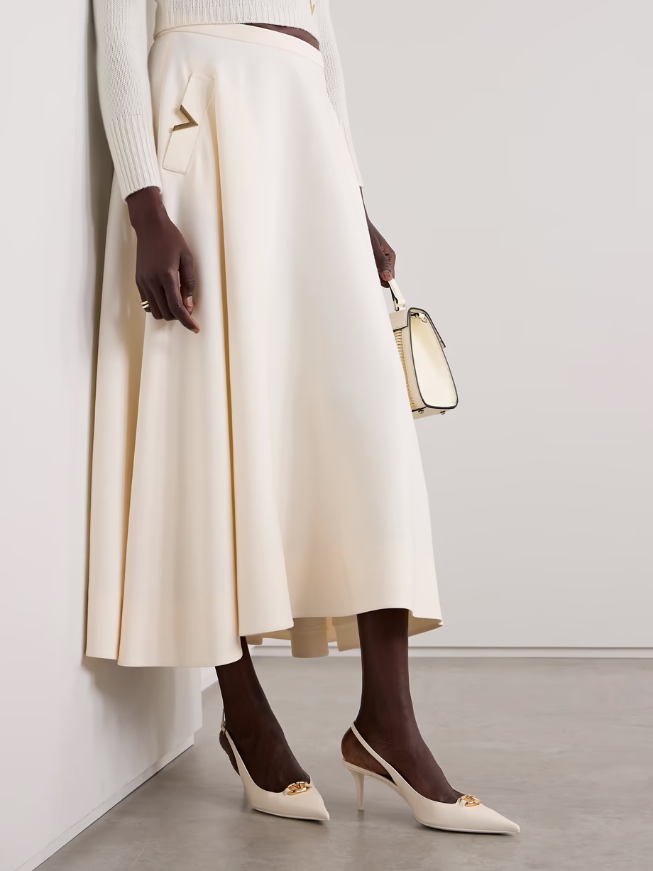 VLOGO embellished leather slingback pumps VLOGO embellished leather slingback pumps