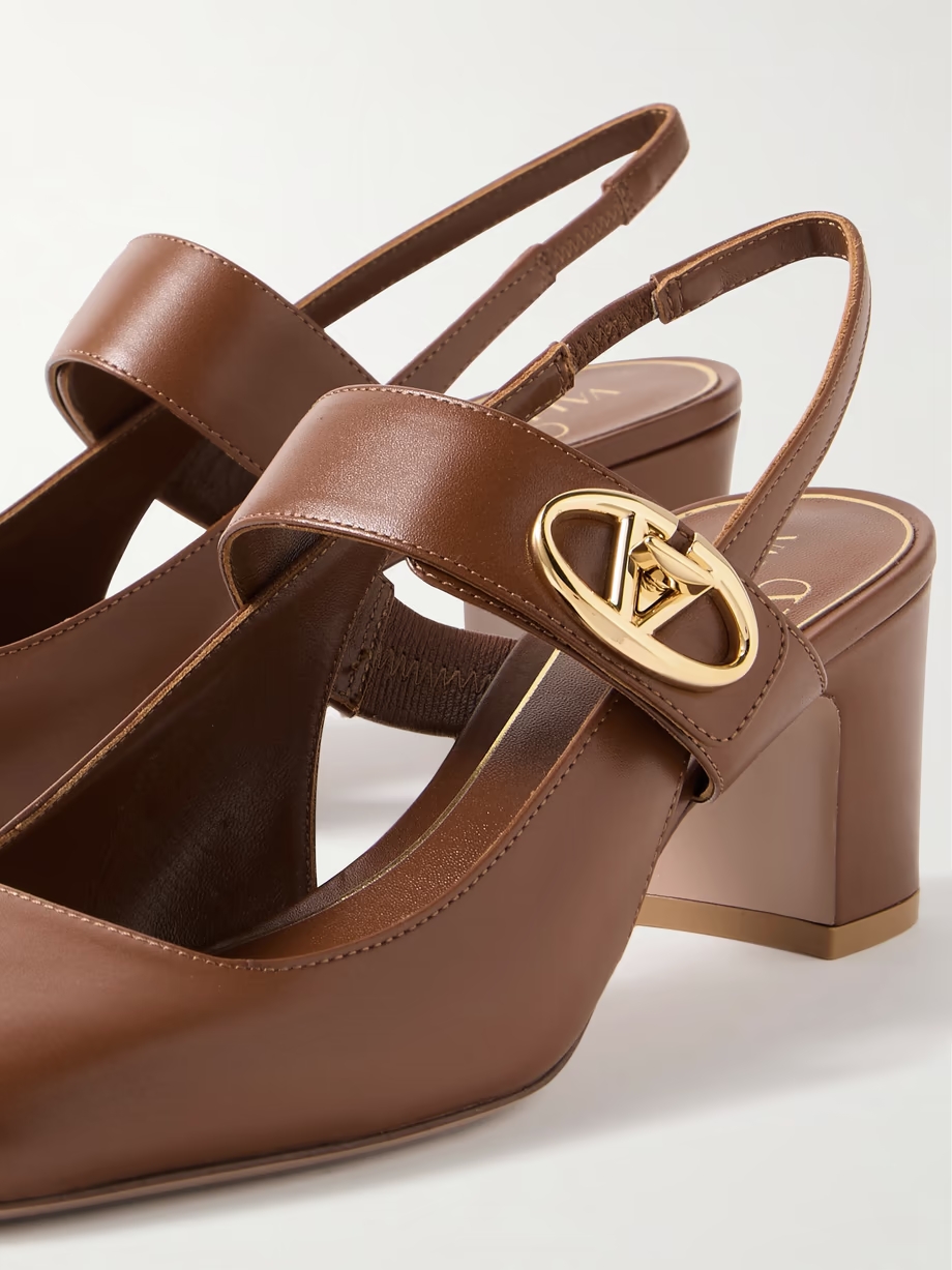 VLOGO 60 embellished leather slingback pumps VLOGO 60 embellished leather slingback pumps