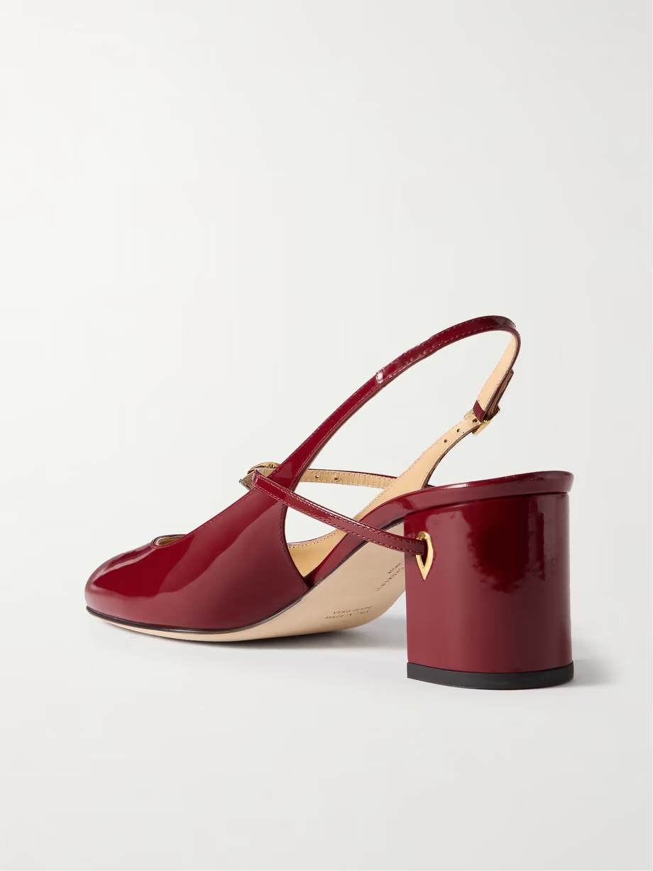 Mattia 65 patent-leather slingback pumps Mattia 65 patent-leather slingback pumps