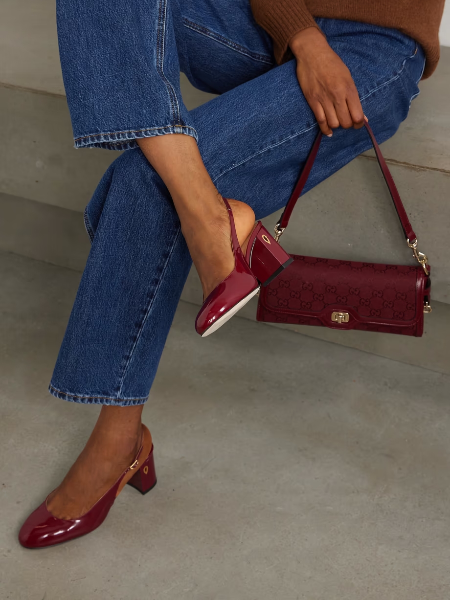 Mattia 65 patent-leather slingback pumps Mattia 65 patent-leather slingback pumps