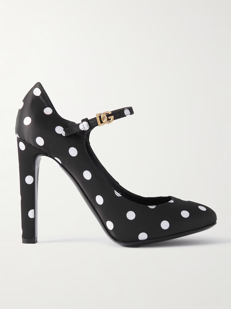 Bianca polka-dot satin pumps Bianca polka-dot satin pumps