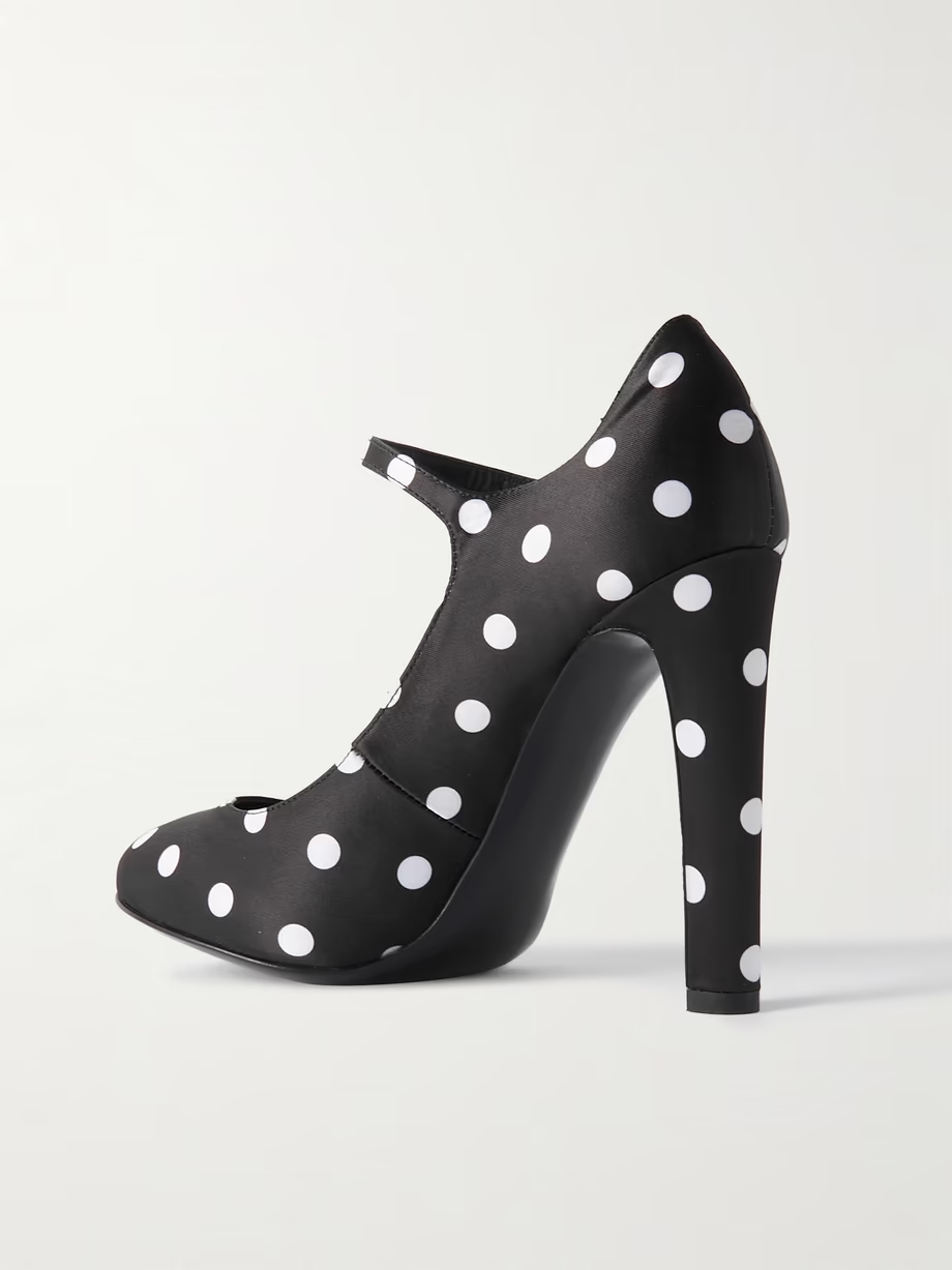Bianca polka-dot satin pumps Bianca polka-dot satin pumps