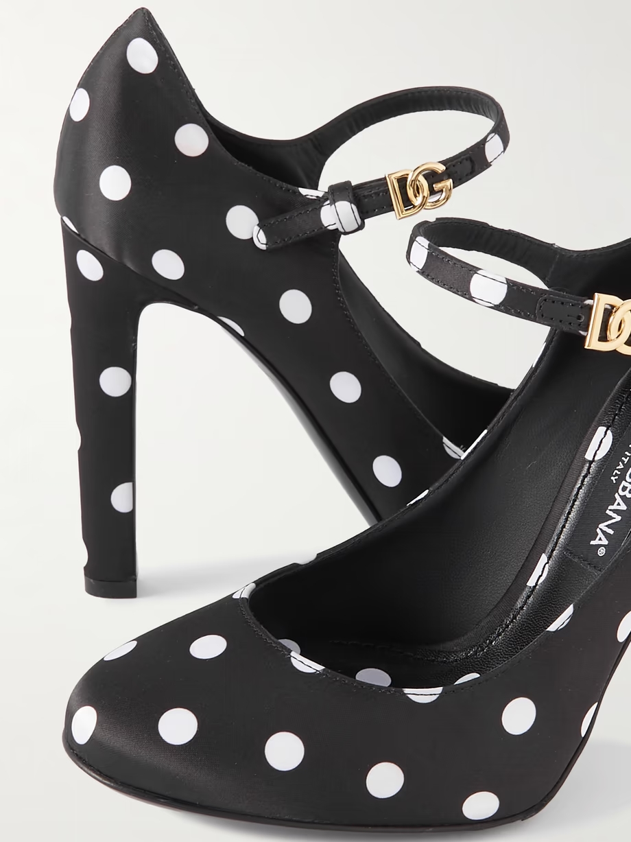 Bianca polka-dot satin pumps Bianca polka-dot satin pumps
