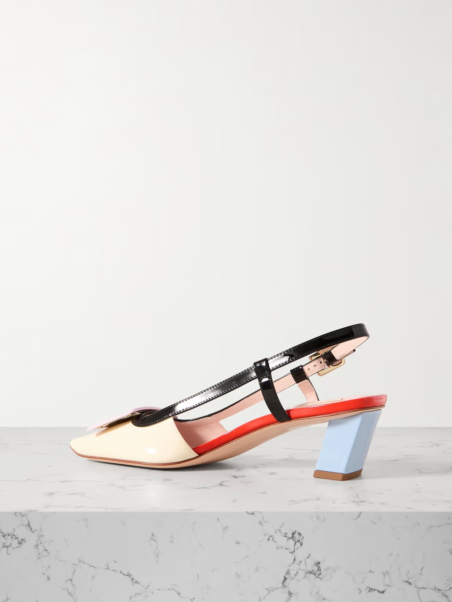 Belle Vivier color-block patent-leather slingback pumps Belle Vivier color-block patent-leather slingback pumps