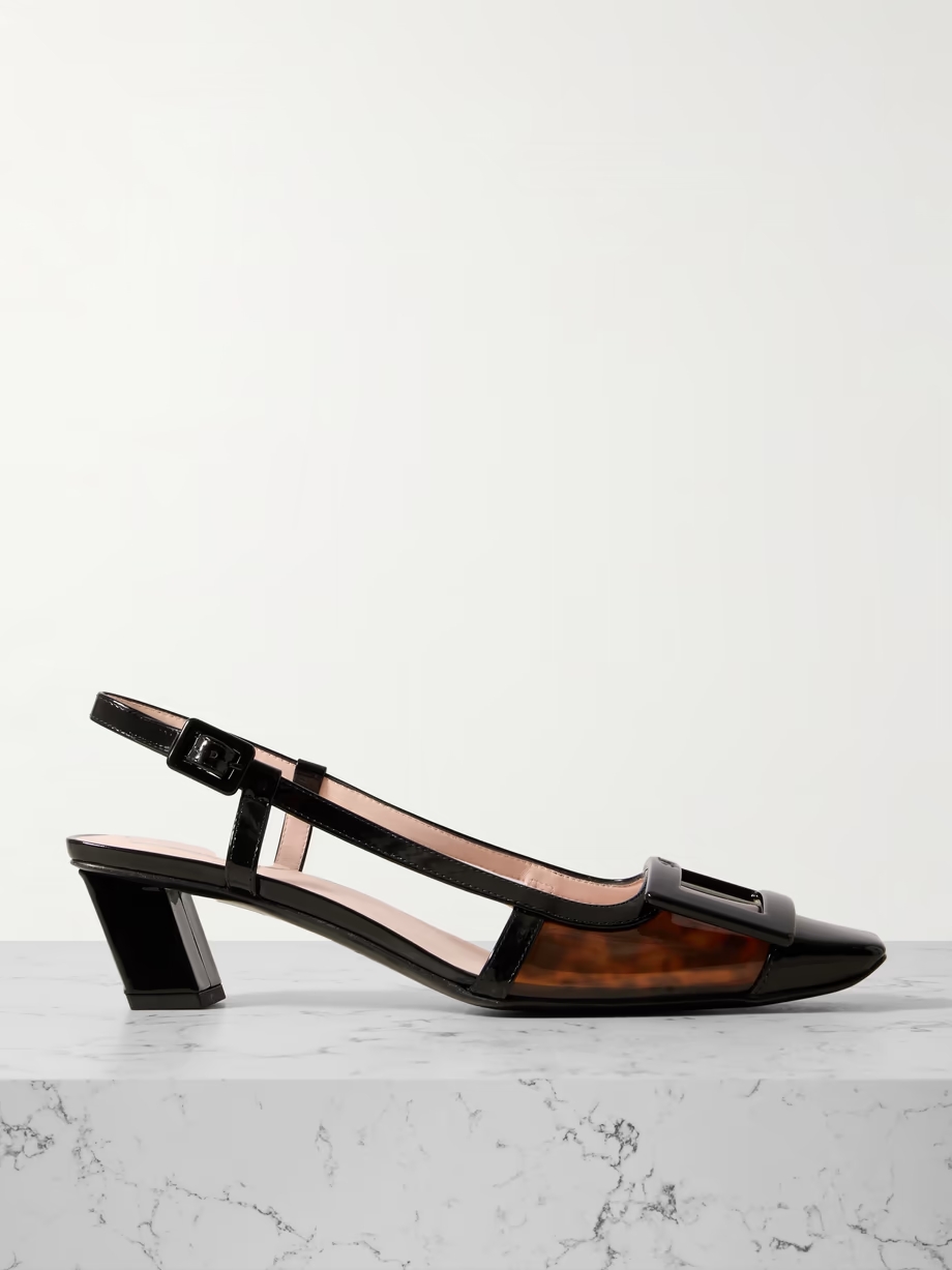 Belle Vivier patent-leather trimmed tortoiseshell PVC pumps Belle Vivier patent-leather trimmed tortoiseshell PVC pumps